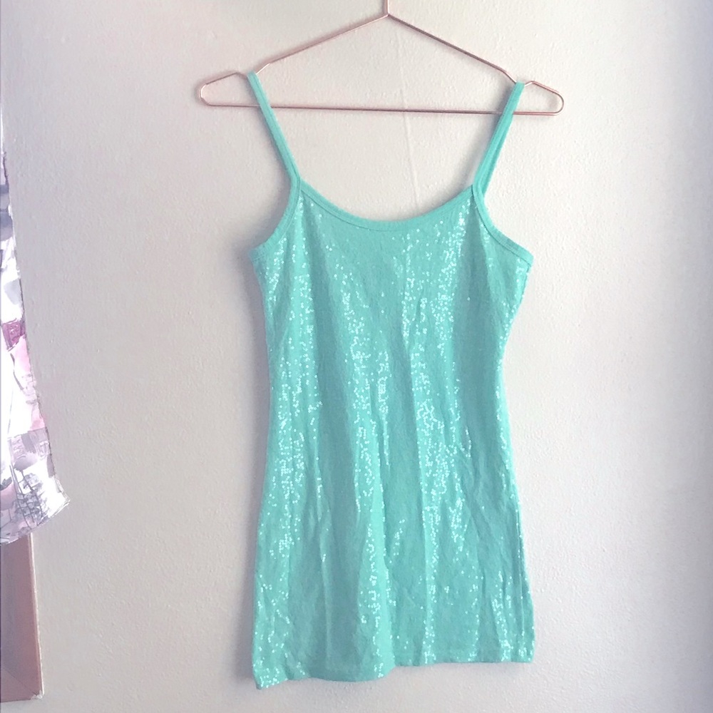 Teal Sequined BKE Tanktop